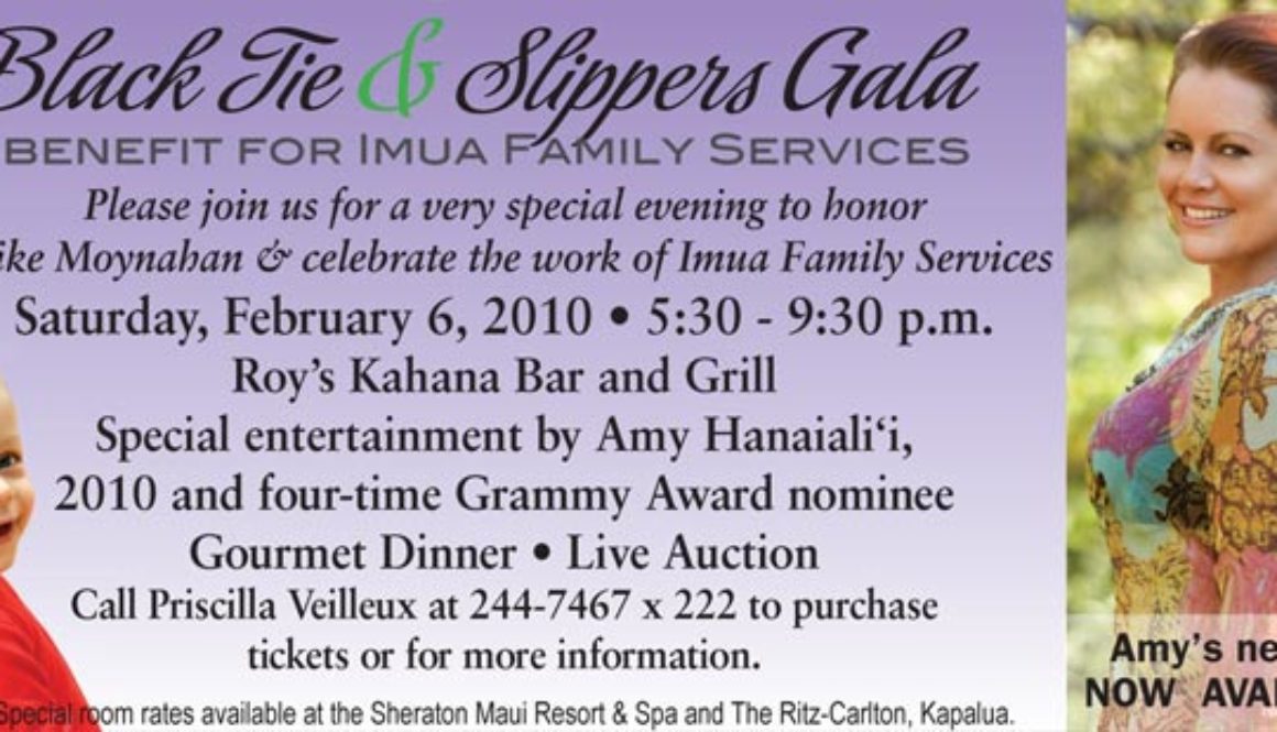 Imua Family Services Black Tie and Slippers Gala at Roys Kahana