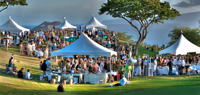 The Taste of Wailea is like a huge dress up picnic catered by some of our favorite restaurants on the island. Don't miss Spago's Spicy Ahi Cones. 